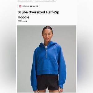 Lululemon Scuba Half Zip Hoodie sz XL/XXL in Green Jasper